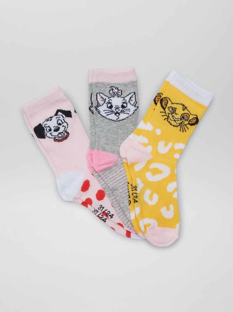 Lot de 3 paires de chaussettes 'Disney' Jaune - Kiabi