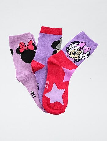 Lot de 3 paires de chaussettes 'Disney' 'Minnie' en coton