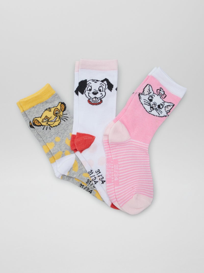 Lot de 3 paires de chaussettes 'Disney' Rose - Kiabi