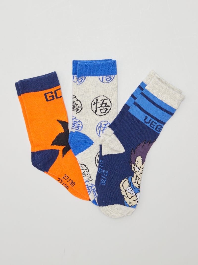 Lot de 3 paires de chaussettes 'Dragon Ball Z' Bleu - Kiabi