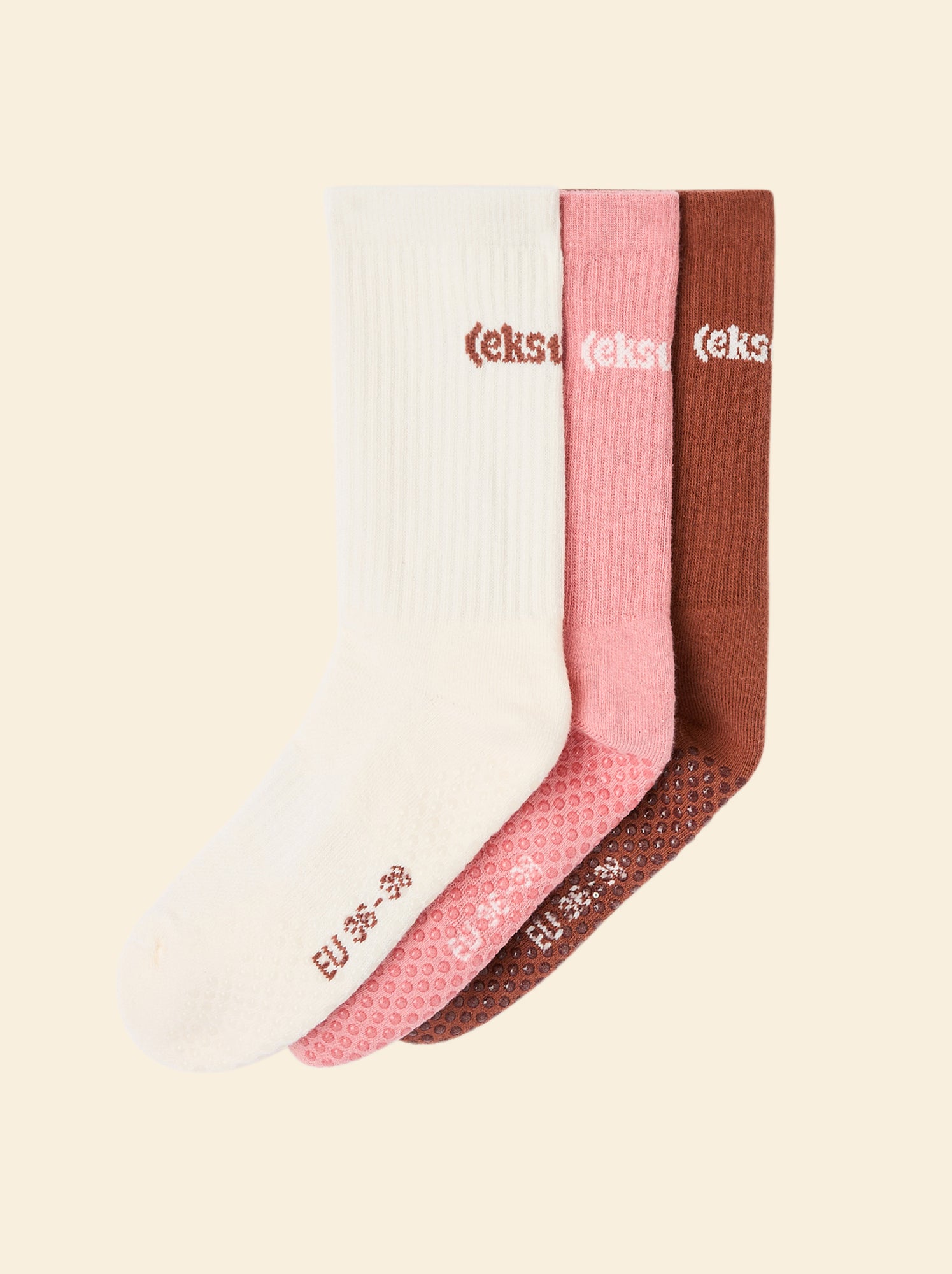 Lot de 3 paires de chaussettes (ekstract) anti-dérapantes en coton