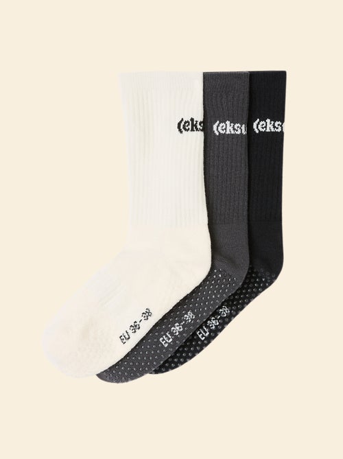 Lot de 3 paires de chaussettes (ekstract) anti-dérapantes en coton - Kiabi