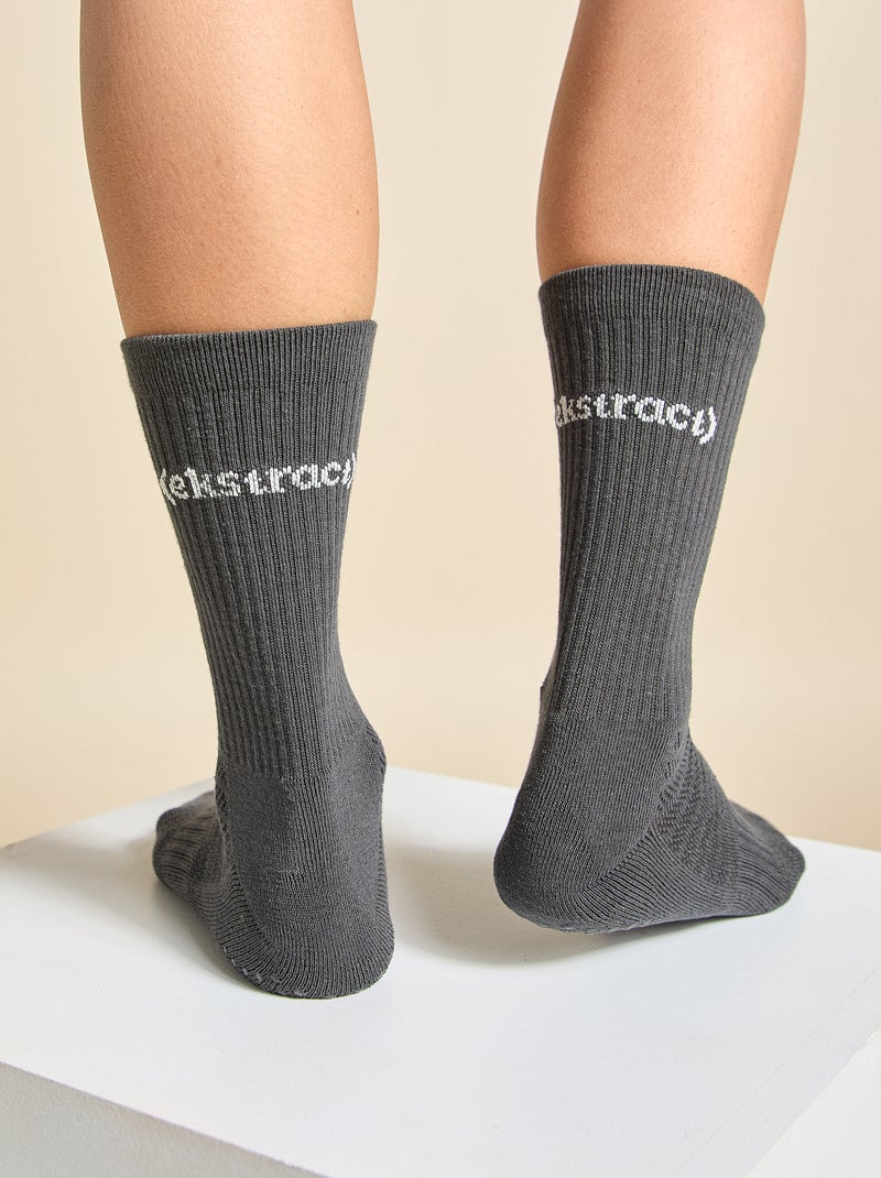 Lot de 3 paires de chaussettes (ekstract) anti-dérapantes en coton Noir - Kiabi