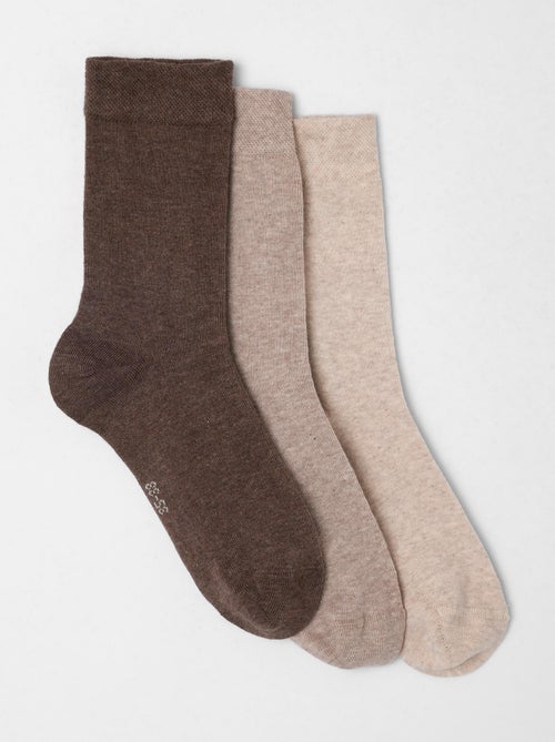 Lot de 3 paires de chaussettes en coton biologique majoritaire - Damart - Kiabi