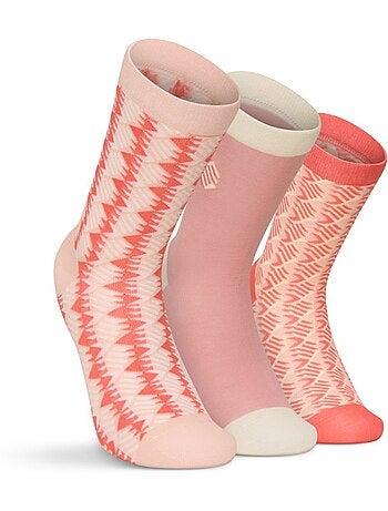Lot de 3 paires de chaussettes en coton lifestyle homme et femme monogram