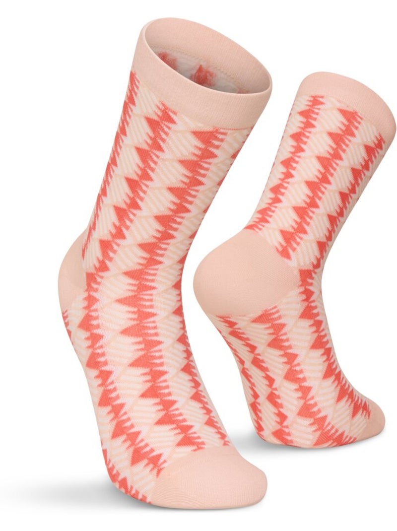 Lot de 3 paires de chaussettes en coton lifestyle homme et femme monogram Rose - Kiabi