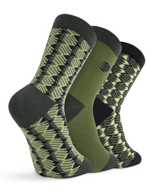 Lot de 3 paires de chaussettes en coton lifestyle homme et femme monogram - Kiabi