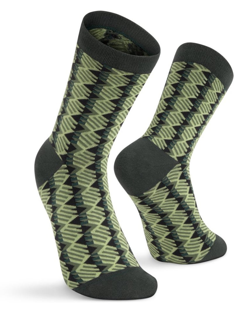 Lot de 3 paires de chaussettes en coton lifestyle homme et femme monogram Vert - Kiabi