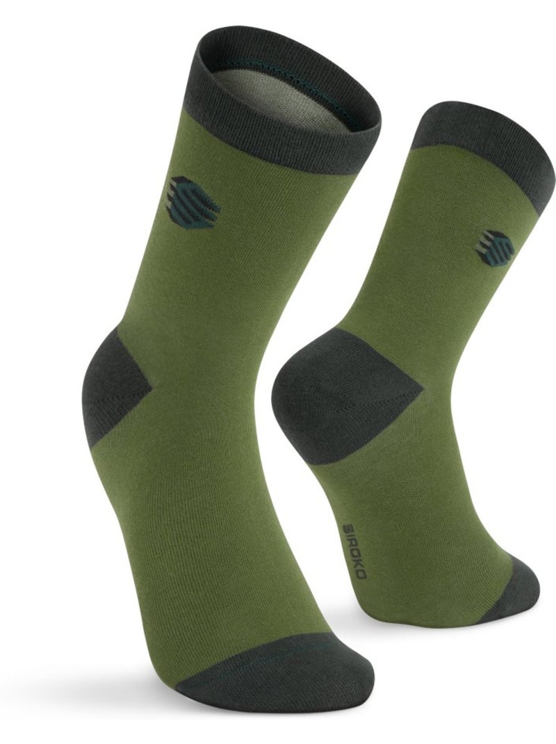Lot de 3 paires de chaussettes en coton lifestyle homme et femme monogram Vert - Kiabi