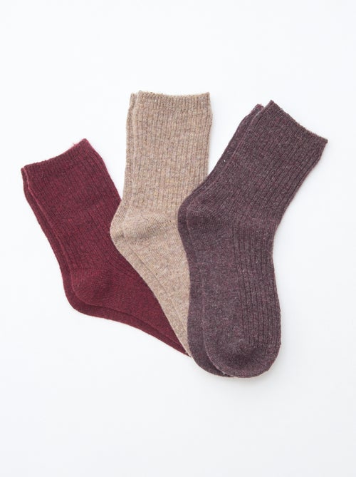 Lot de 3 paires de chaussettes en coton - Kiabi