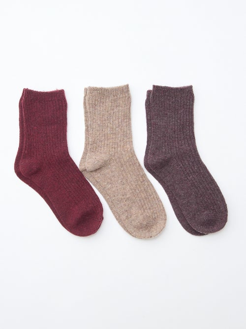 Lot de 3 paires de chaussettes en coton - Kiabi