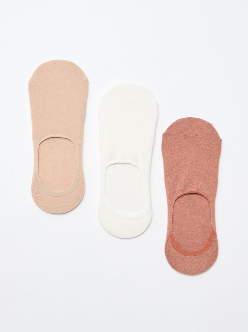 Lot de 3 paires de chaussettes en coton uni Blanc - Kiabi