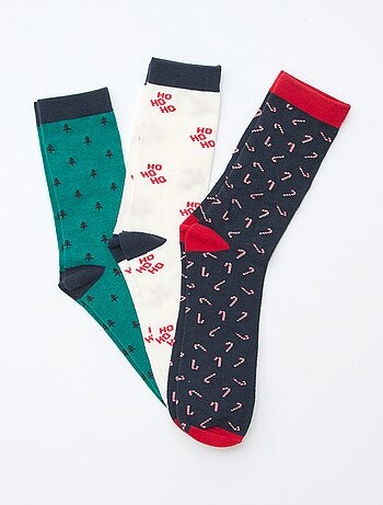 Lot de 3 paires de chaussettes en jersey coton Noël