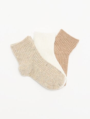 Lot de 3 paires de chaussettes en maille côtelée