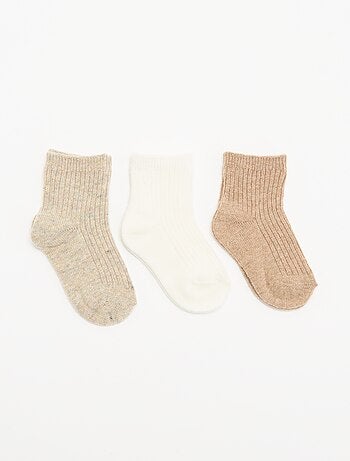 Lot de 3 paires de chaussettes en maille côtelée