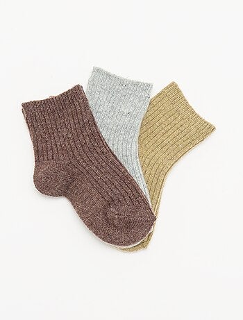 Lot de 3 paires de chaussettes en maille côtelée