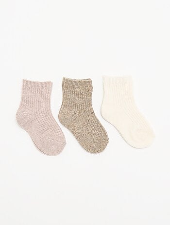 Lot de 3 paires de chaussettes en maille côtelée