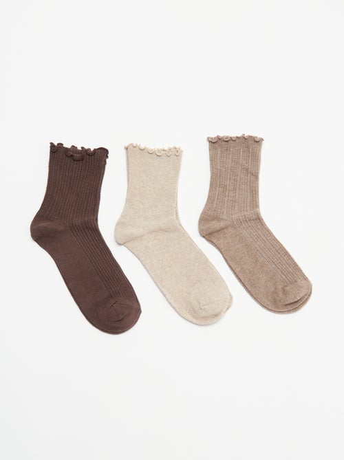 Lot de 3 paires de chaussettes en maille pointelle - Kiabi