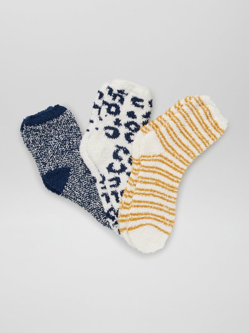 Lot de 3 paires de chaussettes fantaisie Jaune - Kiabi
