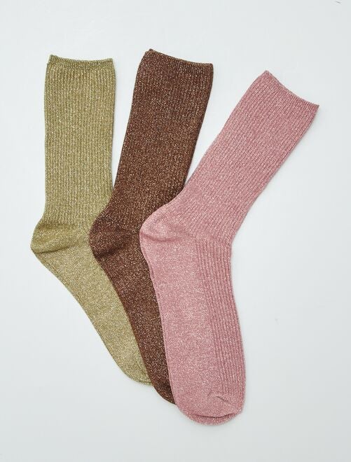 Lot de 3 paires de chaussettes fantaisies - Kiabi