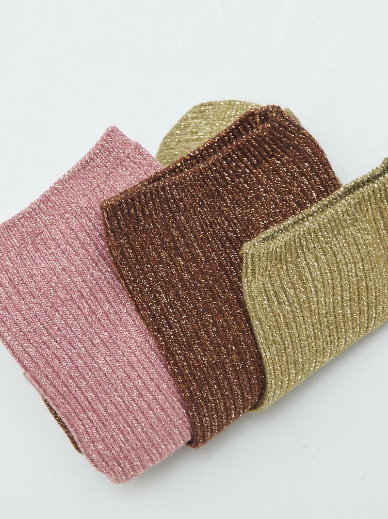 Lot de 3 paires de chaussettes fantaisies Kaki - Kiabi