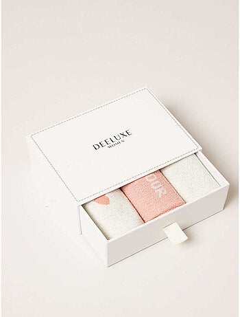 Lot de 3 paires de chaussettes femme en coton féminines et tendances 'Deeluxe'
