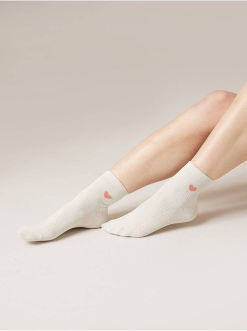 Lot de 3 paires de chaussettes femme en coton féminines et tendances 'Deeluxe' - Kiabi
