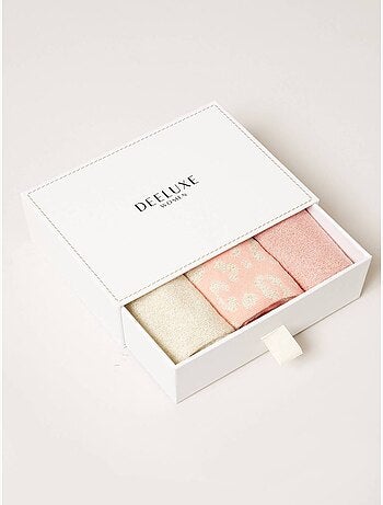 Lot de 3 paires de chaussettes femme en coton motif léopard 'Deeluxe'