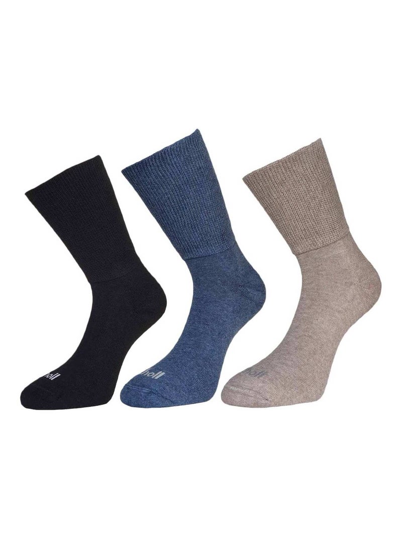 Lot de 3 Paires de Chaussettes femme Warm demi bouclette Scholl Bleu - Kiabi