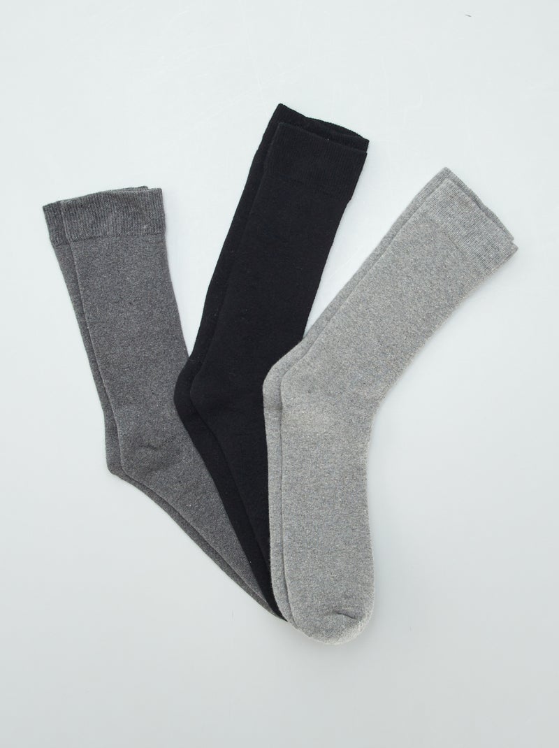 Lot de 3 paires de chaussettes Gris - Kiabi