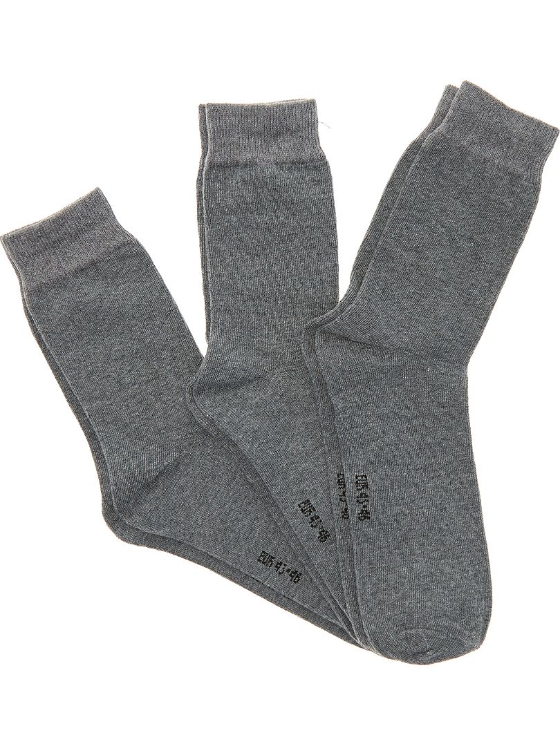 Lot de 3 paires de chaussettes gris - Kiabi