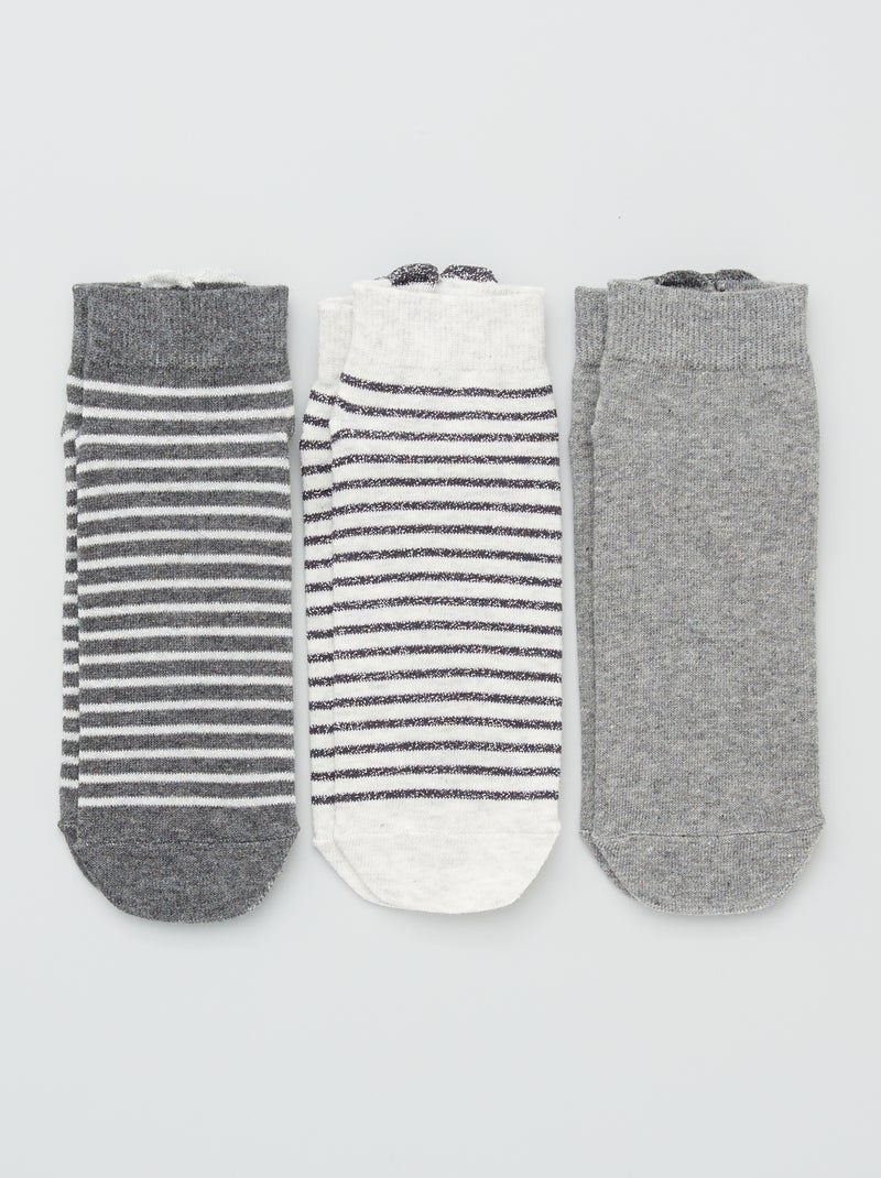 Lot de 3 paires de chaussettes gris - Kiabi