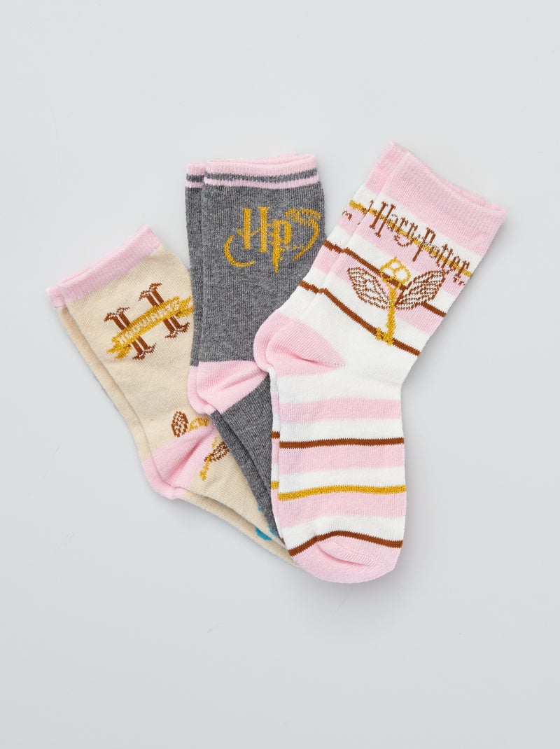 Lot De 3 Paires Chaussettes Harry Potter Enfants – Coton Doux, Motifs Magiques (Tailles 23-26 à 31-34)
