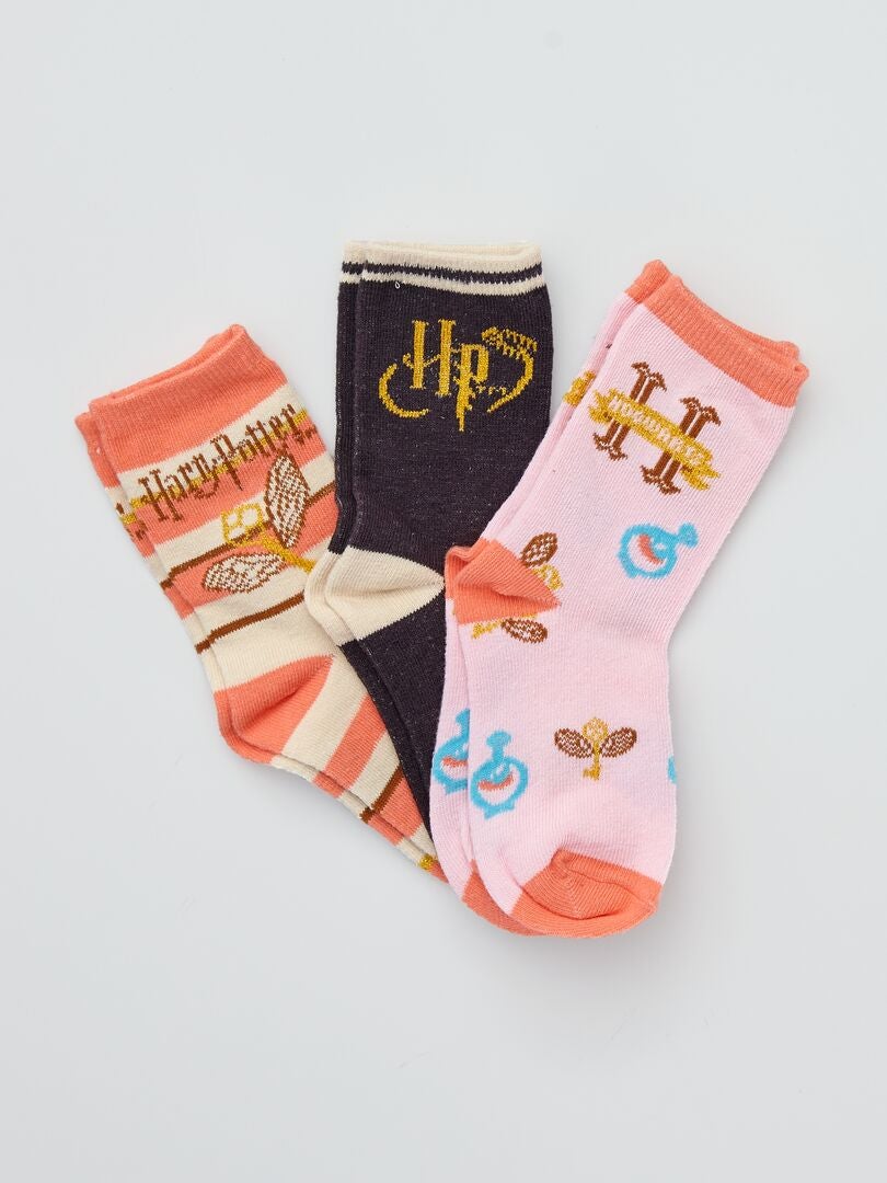 Lot de 3 paires de chaussettes 'Harry Potter' Orange - Kiabi