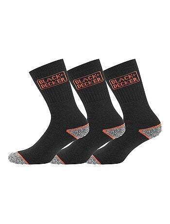 Lot de 3 paires de chaussettes hautes de travail tek black & decker