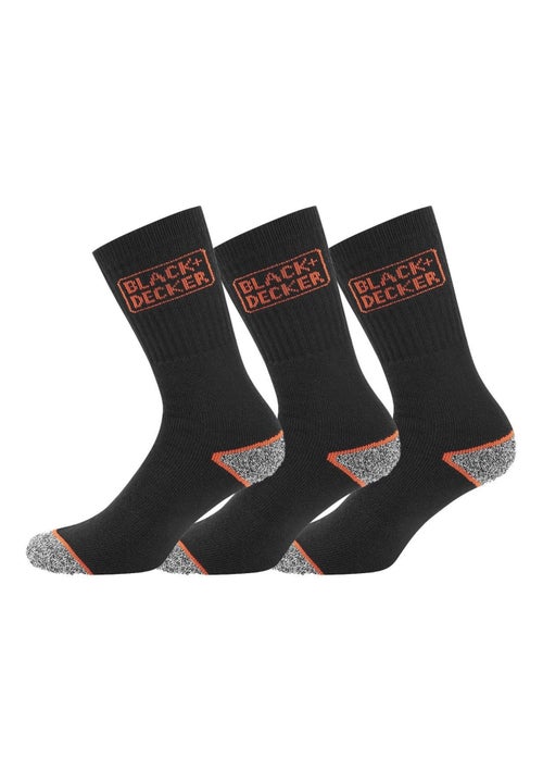 Lot de 3 paires de chaussettes hautes de travail tek black & decker - Kiabi Lot de 3 paires de chaussettes hautes de travail tek black & decker - Kiabi