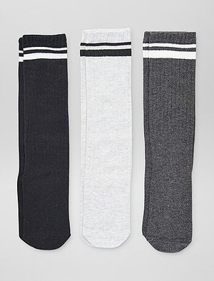 Lot De 2 Paires De Chaussettes Hautes Pour Femme Looksy - Taille Unique 37-42, Bande Anti-pression