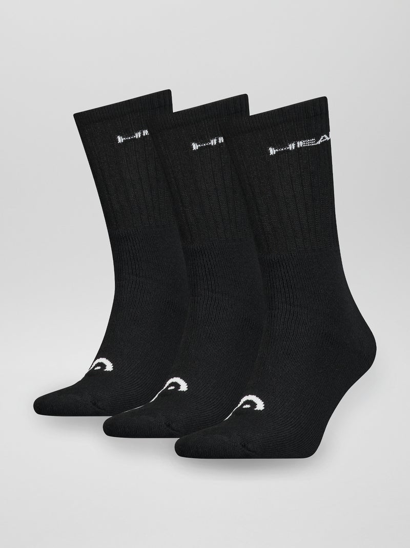 Lot de 3 paires de chaussettes 'HEAD' noir - Kiabi