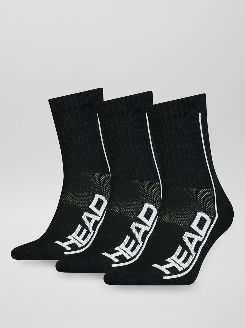 Lot de 3 paires de chaussettes 'HEAD' noir - Kiabi