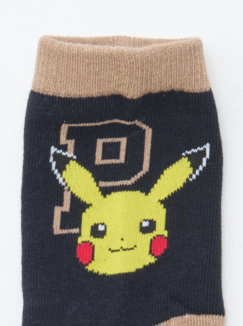 Lot de 3 paires de chaussettes imprimées 'Pokémon' à tiges hautes Bleu - Kiabi