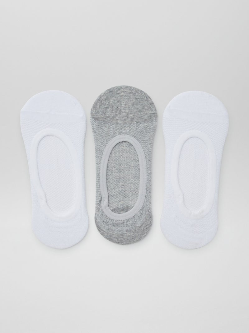 Lot de 3 paires de chaussettes invisibles Blanc - Kiabi
