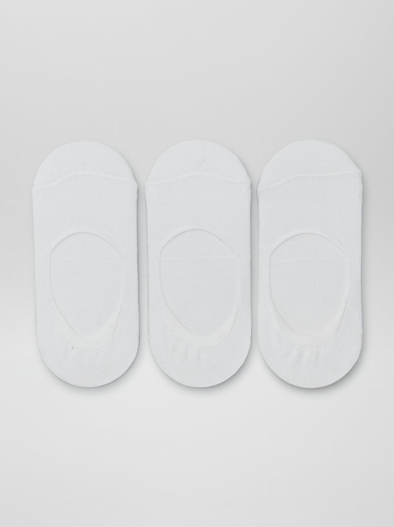 Lot de 3 paires de chaussettes invisibles Blanc - Kiabi