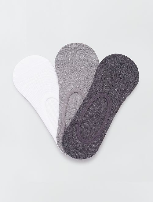 Lot de 3 paires de chaussettes invisibles                                                                 gris 
