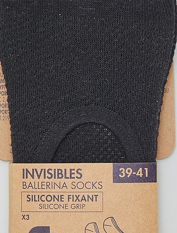 Lot de 3 paires de chaussettes invisibles