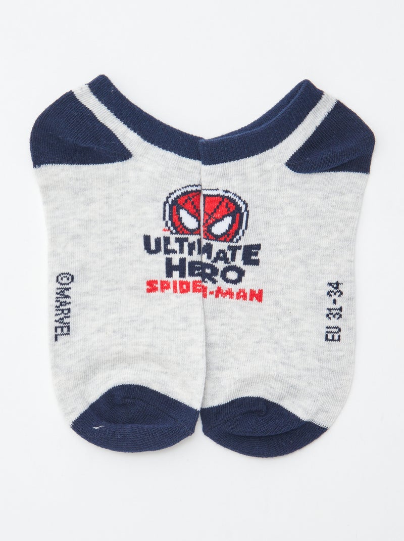 Lot de 3 paires de chaussettes invisibles 'Spider Man' 'Marvel' BLEU - Kiabi