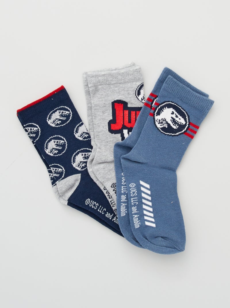 Lot de 3 paires de chaussettes 'Jurassic World' gris - Kiabi