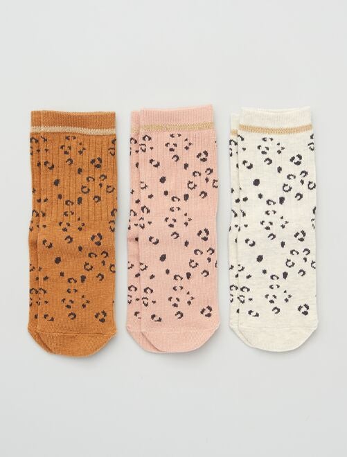 Lot de 3 paires de chaussettes 'léopard' - Kiabi