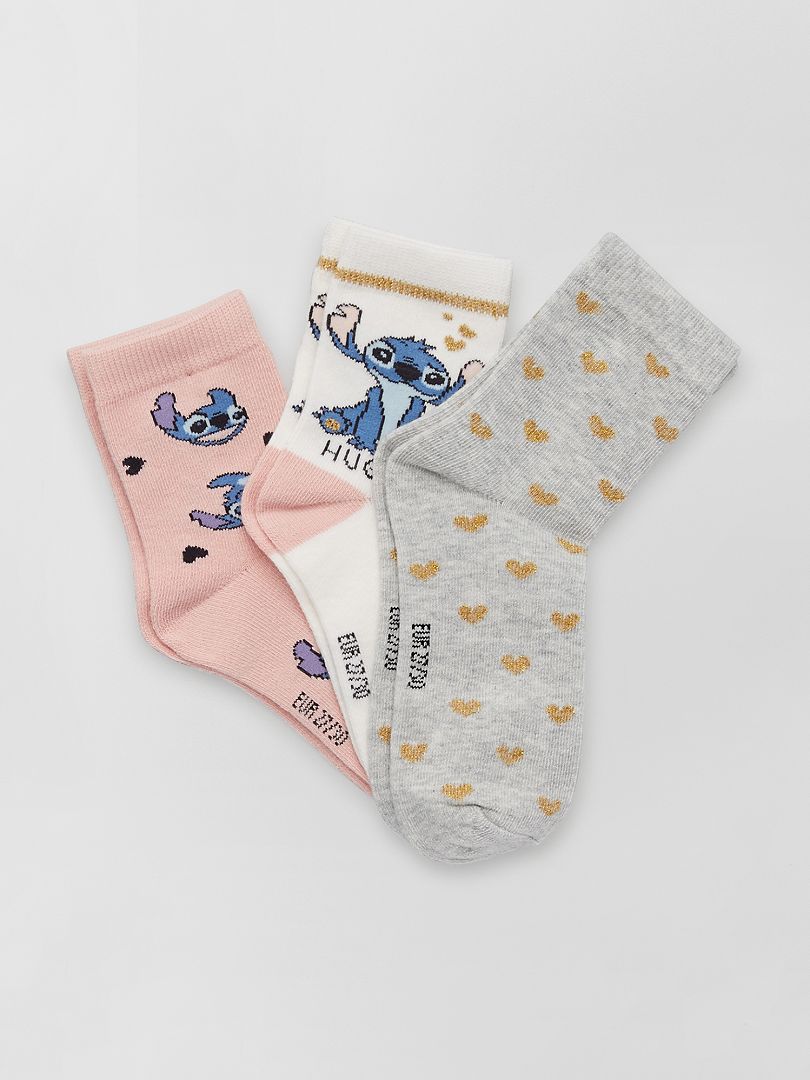 Lot de 5 Paires de chaussettes Enfant Stitch - Taille 35/38 - Disney