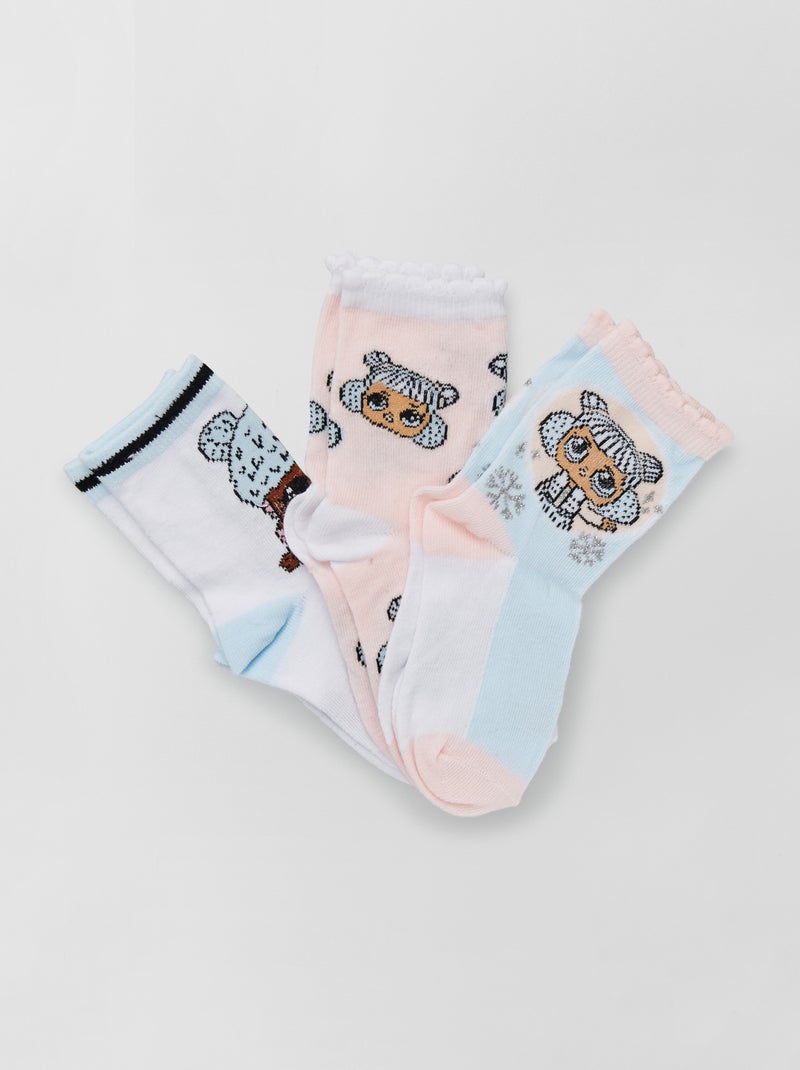 Lot de 3 paires de chaussettes 'LOL Surprise' blanc/rose/bleu - Kiabi