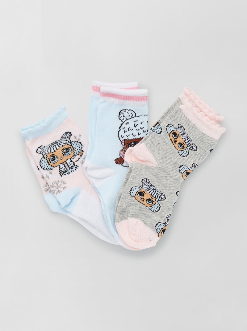 Lot de 3 paires de chaussettes 'LOL Surprise' gris/rose/bleu - Kiabi